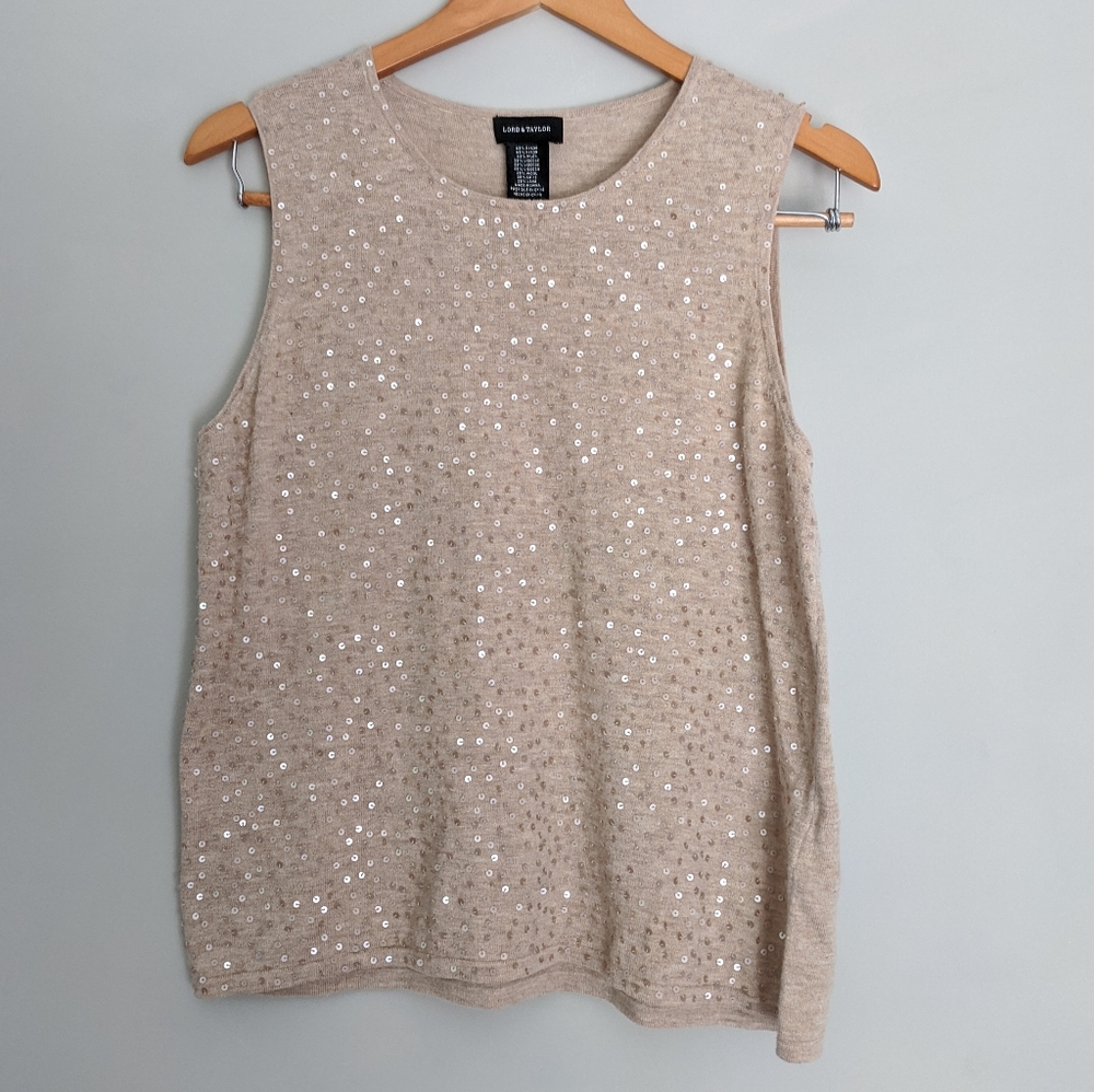 Lord and Taylor embellished sleeveless top